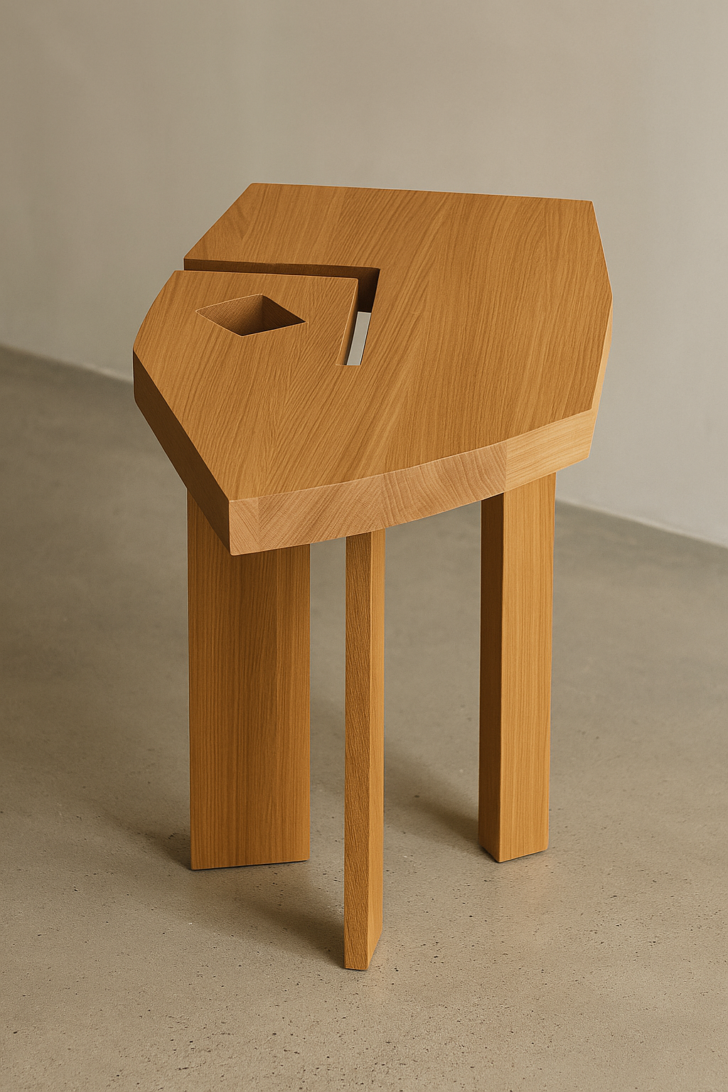 Oak Side Table – Signature Face Edition